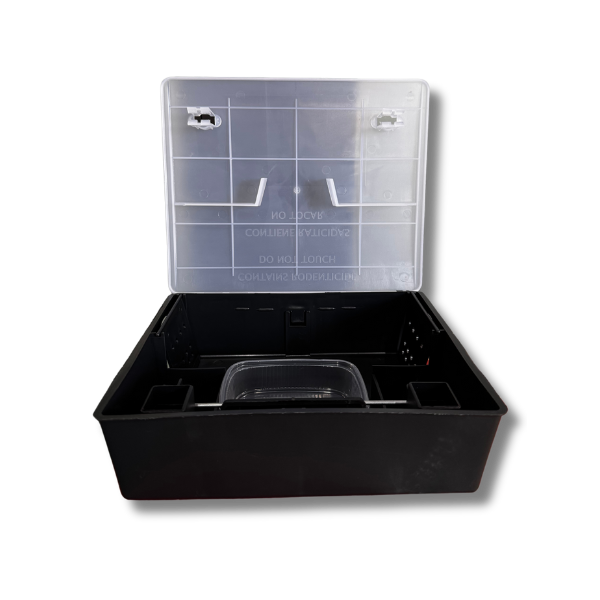 თაგვის  დამჭერი გამჭირვალე თავსახურით